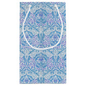 Elegant Blue Floral Pattern Klein Cadeauzakje (Achterkant)