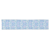 Elegant Blue Floral Pattern Korte Tafelloper (Horizontaal)