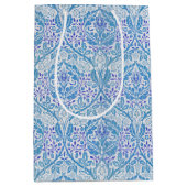 Elegant Blue Floral Pattern Medium Cadeauzakje (Voorkant)