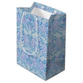 Elegant Blue Floral Pattern Medium Cadeauzakje (Achterkant Gekanteld)