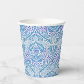 Elegant Blue Floral Pattern Papieren Bekers (Voorkant)