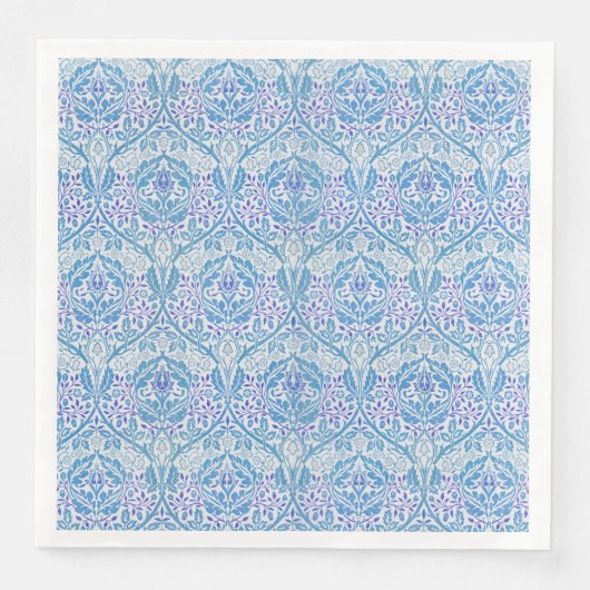 Elegant Blue Floral Pattern Servet (Voorkant)