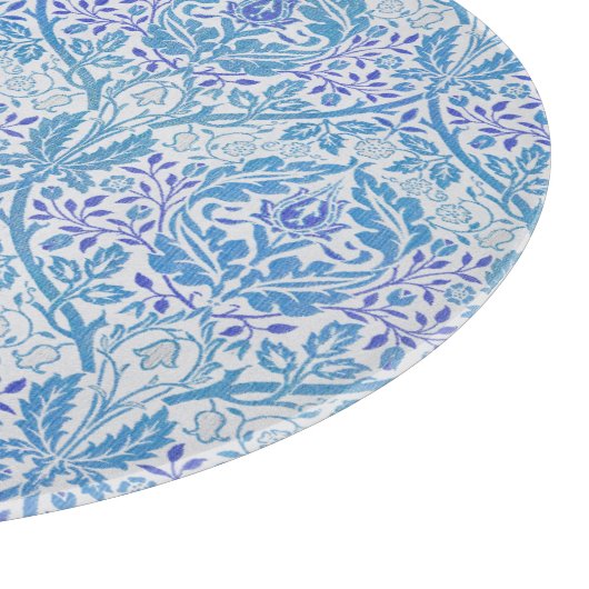 Elegant Blue Floral Pattern Snijplank (Hoek)