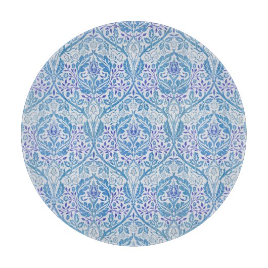 Elegant Blue Floral Pattern Snijplank (Voorkant)