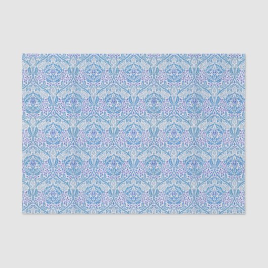 Elegant Blue Floral Pattern Tissuepapier (Voorkant)
