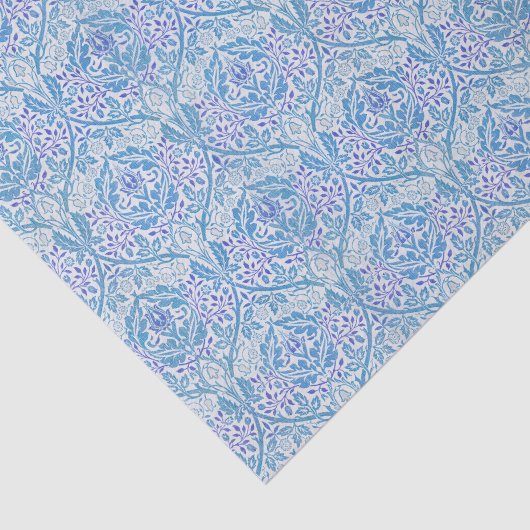 Elegant Blue Floral Pattern Tissuepapier (Detail)