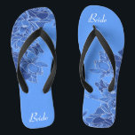 Elegant Blue Floral Pattern Wedding Bride Teenslippers<br><div class="desc">Deze elegante teenslippers zijn een iets blauw idee voor je bruiloft. Ze zullen een stijlvolle dosis glam toevoegen aan je trouwdag, een vrijgezellenfeest of een andere viering. ♥ pas het met uw formulering aan door de gebieden van de sjabloon te gebruiken. Als u de lettertypestijl, kleur of tekstplaatsing wilt wijzigen,...</div>
