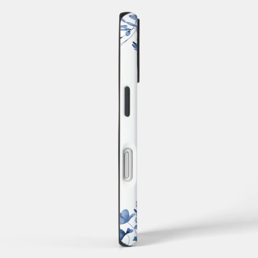 Elegant Blue Floral Personalized  Case-Mate iPhone Case (Achterkant / Rechts)