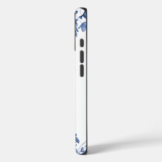 Elegant Blue Floral Personalized  Case-Mate iPhone Case (Achterkant / Links)