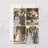 Elegant Blue Floral Photo Thank you Card Bedankkaart (Achterkant)