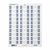 Elegant Blue Floral Return Address Etiket (Full Sheet)