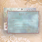 Elegant Blue Floral RSVP-kaart