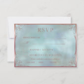 Elegant Blue Floral RSVP-kaart (Voorkant)