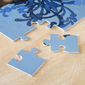 Elegant Blue Floral Siamese Cat  Feline Legpuzzel (Zijkant)