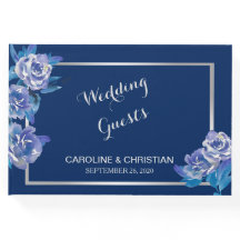Elegant Blue Floral Silver Wedding