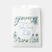 Elegant Blue Floral Spring Boy Baby shower Bedankzakje (Voorkant)