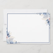 Elegant Blue Floral Sweet 16 Invitation Kaart (Achterkant)