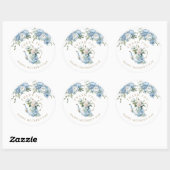 Elegant Blue Floral Tea Party Thank You  Ronde Sticker (Vel)
