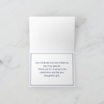 Elegant Blue Floral Thank You Card