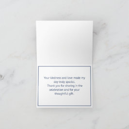 Elegant Blue Floral Thank You Card Bedankkaart