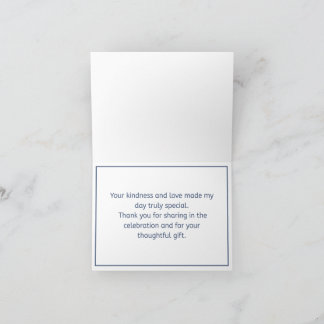 Elegant Blue Floral Thank You Card Bedankkaart