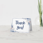 Elegant Blue Floral Thank You Card Bedankkaart (Voorkant)