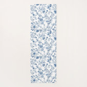 Elegant Blue Floral Toile Botanical Pattern  Yogamat (Achterkant)