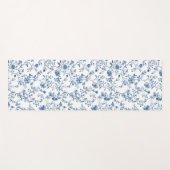Elegant Blue Floral Toile Botanical Pattern  Yogamat (Voorkant (horizontaal))