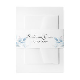 Elegant Blue Floral Uitnodigingen Wikkel