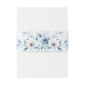 Elegant Blue Floral Uitnodigingen Wikkel (Achterkant Voorbeeld)