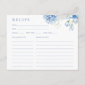 Elegant Blue Floral Vrijgezellenfeest Recipcard Informatiekaartje (Voorkant)