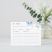 Elegant Blue Floral Vrijgezellenfeest Recipcard Informatiekaartje (Staand voorkant)