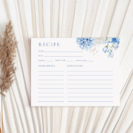Elegant Blue Floral Vrijgezellenfeest Recipcard Informatiekaartje