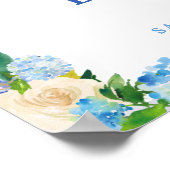 Elegant Blue Floral Vrijgezellenfeest Welcome Sign Poster (Hoek)