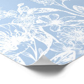 Elegant Blue Floral Vrijgezellenfeest Welcome Sign Poster (Hoek)