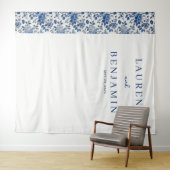 Elegant Blue Floral Wandkleed (In Situ (horizontaal))