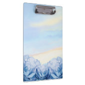 Elegant Blue Floral Watercolor Clipboard Klembord (Rechts)
