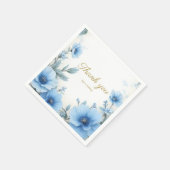 Elegant Blue Floral Watercolor Feminine Desig紙ナプキン Servet (Hoek)
