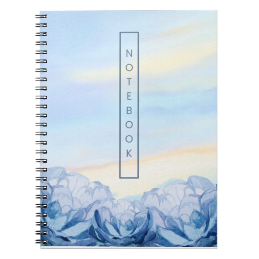 Elegant Blue Floral Watercolor  Notitieboek (Voorkant)