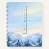Elegant Blue Floral Watercolor  Notitieboek (Voorkant)