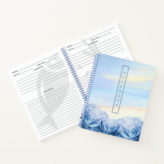 Elegant Blue Floral Watercolor  Notitieboek