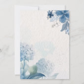 Elegant Blue Floral Watercolor Wedding Invitation  Kaart (Achterkant)