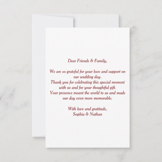 Elegant Blue Floral Weddenschap Hartelijk dank Bedankkaart (Achterkant)