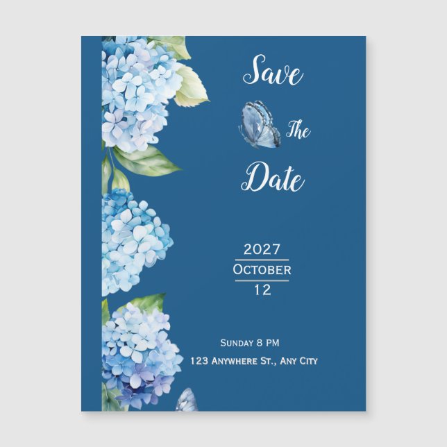 Elegant Blue Floral Wedding (Voorkant)