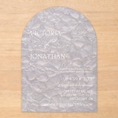 Elegant Blue Floral Wedding Acryl Uitnodigingen (Voorkant)