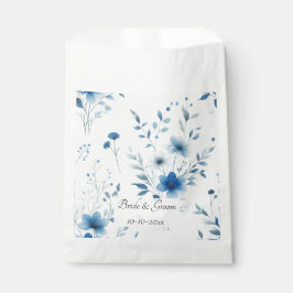 Elegant Blue Floral Wedding Bedankzakje