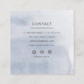 Elegant Blue Floral Wedding Cake Makers Bakery Vierkante Visitekaartje (Achterkant)