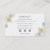 Elegant Blue Floral Wedding Cake Makers Bakery Visitekaartje (Achterkant)
