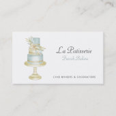 Elegant Blue Floral Wedding Cake Makers Bakery Visitekaartje (Voorkant)