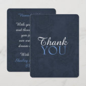 Elegant Blue Floral WEDDING DANK JE KAART (Voorkant / Achterkant)